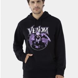 Marvel Men's Venom Graphic Print Hoodie with Long Sleeves, Size L