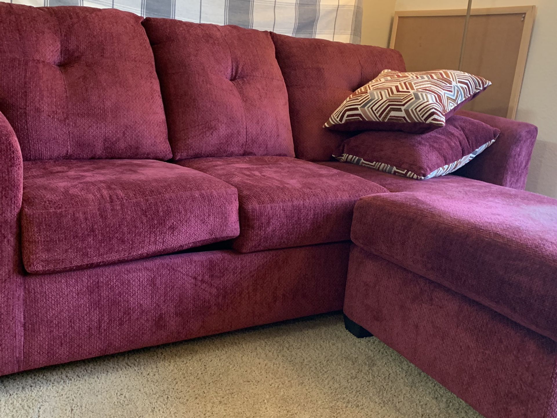 Red Sectional Sofa - $110