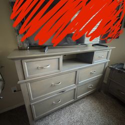 Large Grey Bedroom Dresser