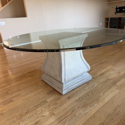 Large Round Glass Table 