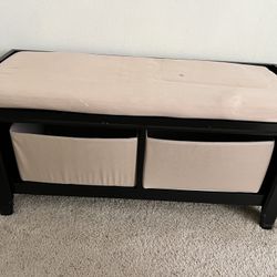 Bench With Cloth Storage Bins