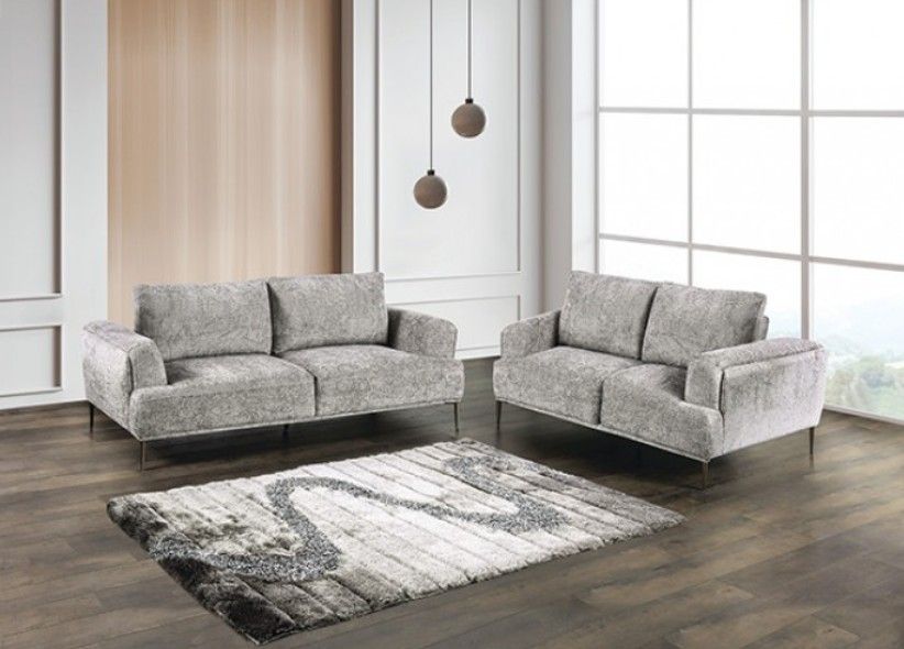 Brand New Grey Modern Style Sofa & Loveseat 