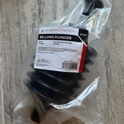 **BRAND NEW** JS Jackson Supplies Professional Bellows Accordion Toilet Plunger, High Pressure Thrust Plunge Removes Heavy Duty Clogs, Color Black