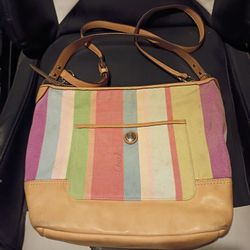 Coach Hamptons Legacy Stripe Crossbody Handbag Multicolor 