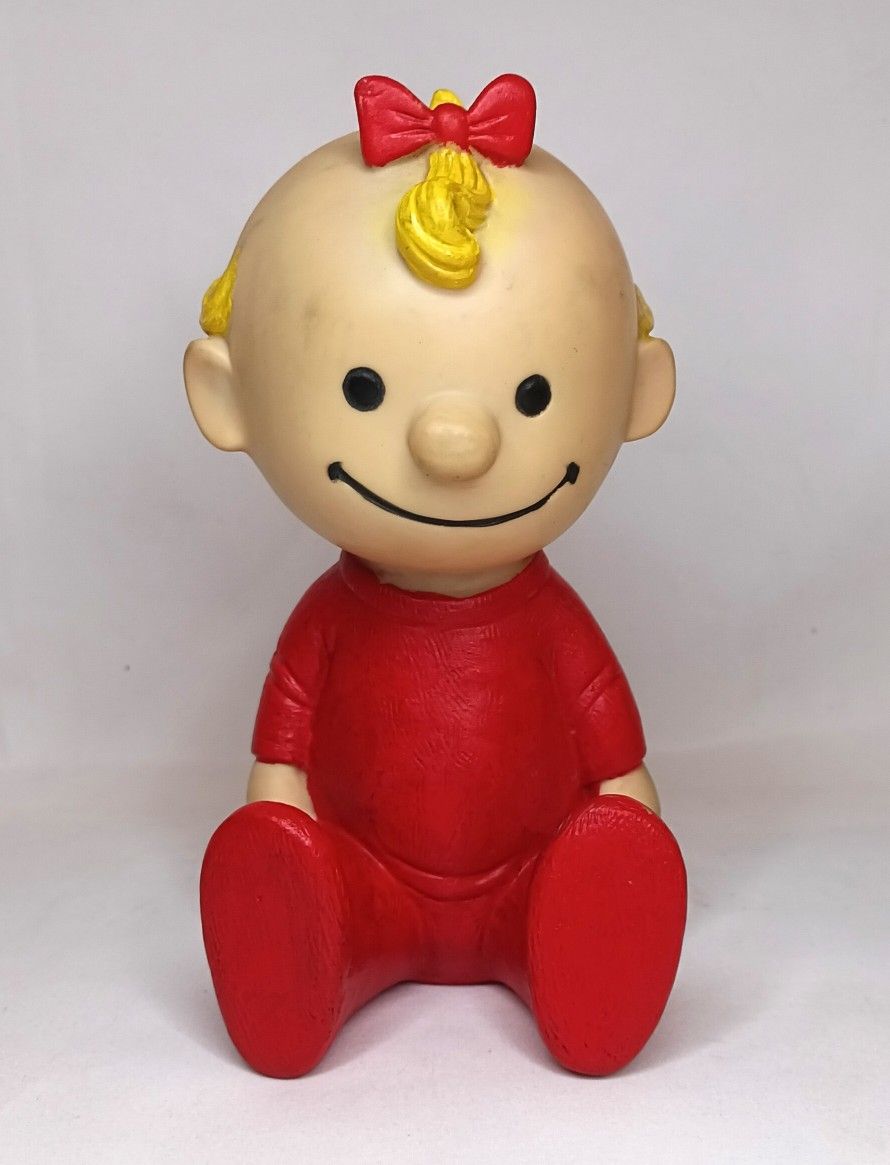 Vintage Peanuts 1960s Hungerford Rubber Squeeze Toy Baby Sally Brown