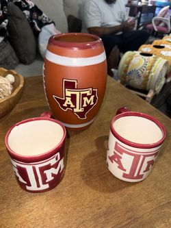 Texas A&M Ceramic Mug and Football Vase Set