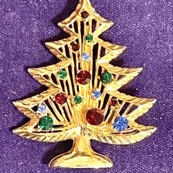 Rhinestone Tree Brooch