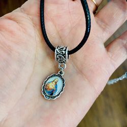 Sacred Heart Pendant Corazón De Jesús Collar-new Jesus Medal Cord Necklace 