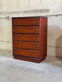 Danish Mid Century Modern Rosewood Tallboy Chest Dresser by Brouer