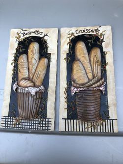 Two kitchen wall hangings