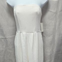 Elegant Strapless Cream Jumpsuit