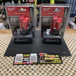Milwaukee M12 12-Volt Lithium-Ion XC High Output 5.0 Ah Battery $110 EACH