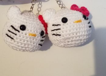 Handmade Crochet Cat Keychains