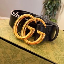 GG Marmont Belt with Shiny Buckle 