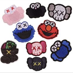 KAWS X Sesame Street Iron On Patches Lot Of 9