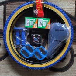NEW Bicycle Bmx Parts Bundle 20" Blue Classic