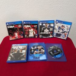 Mixed Lot Of 7 PS4 Games NBA2K 16&17, Madden 17&18, Call Of Duty, UFC3
