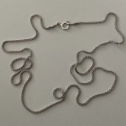 925 silver 23.5” 1mm wheat chain necklace 23.5 inches Unisex