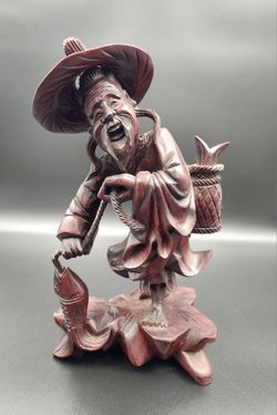 Happy Fisherman Chinese Sculpture 