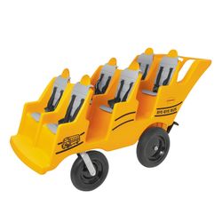 Children’s Factory 6-Passenger Bye-Bye Buggy, Daycare Multi-Passenger Stroller With Never-Flat "Fat Tire", Yellow 6 Passenger Yellow