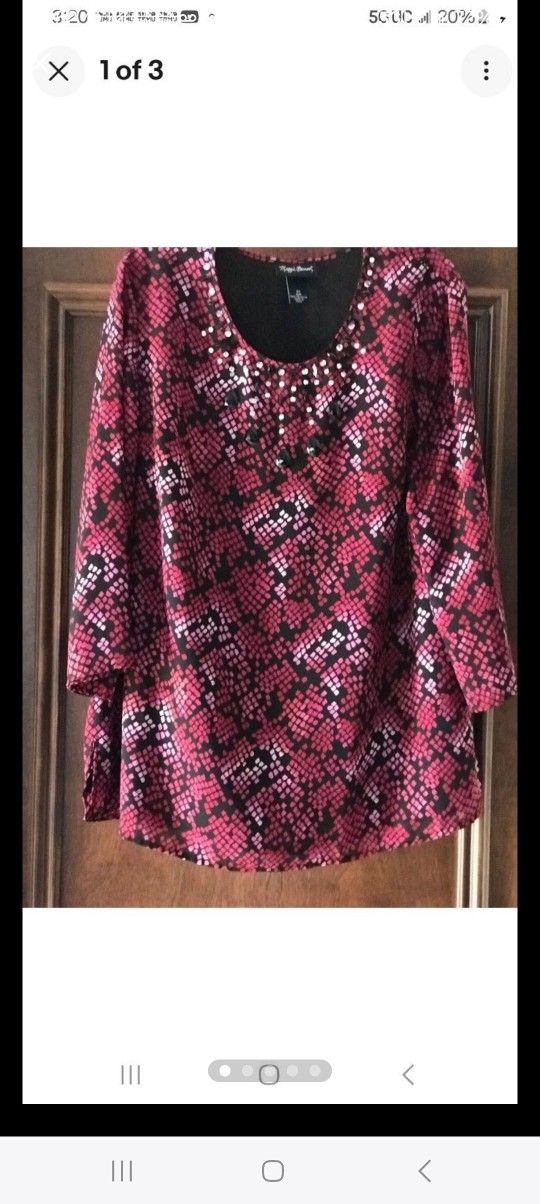 BEAUTIFUL MAGGIE BARNES PLUS SIZE 3X Tunic Top