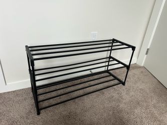 Black 2-Tier Shoe Rack – Great Condition