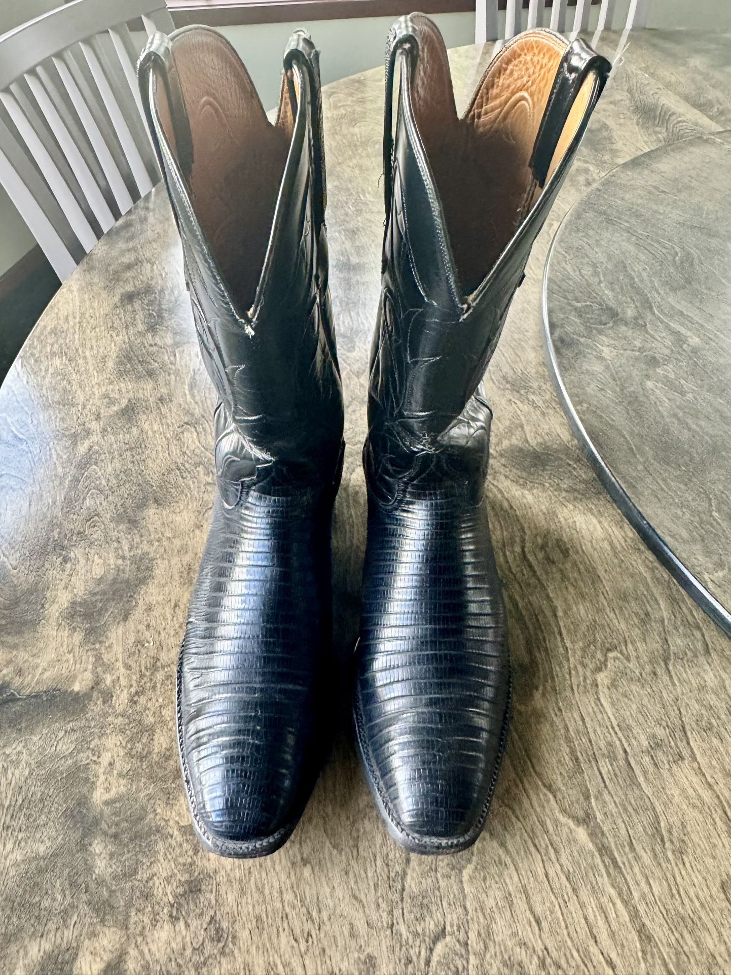 Classic black Lucchese Boots, Style L121914, Size 12D