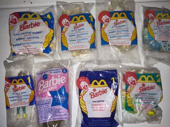 (8) McDonald's barbies toys from 90s