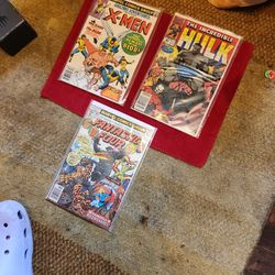 3 Vintage Comics Grey Hulk Iconic Cover Original Xmen Fantastic Four