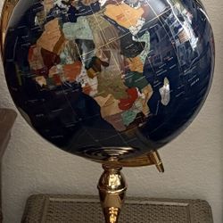 Beautiful World Globe on Polished Brass Stand