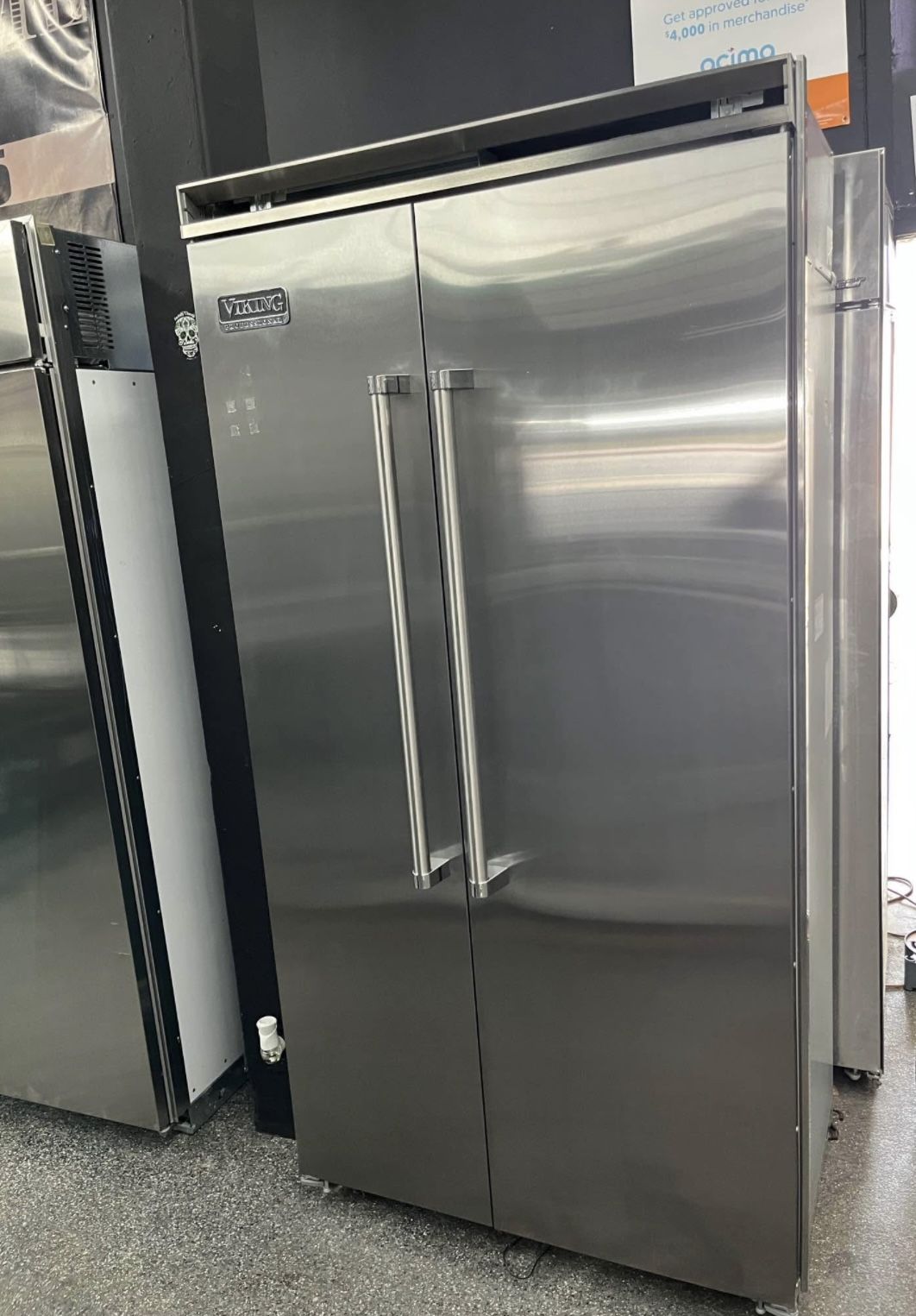 Built In Viking Professional 42” Refrigerator Side By Side + Ice Maker