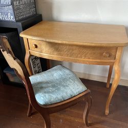 Antique Maple Desk And Chair