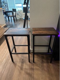 Set of 2 Industrial Rustic Bar Stools