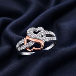 Size 6 Double Heart Ring