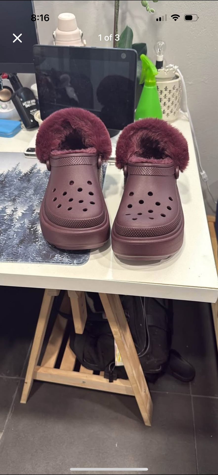 Purple Platform Crocs