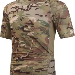 WARCHIEF Tactical Short Sleeve Shirt Camouflage Military T-Shirt, Large *NEW*