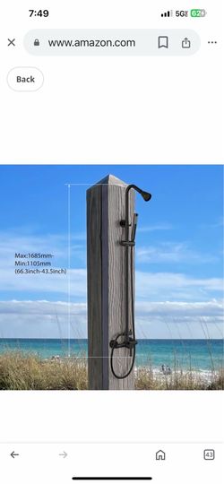 Stainless Steel Wall Mounted Outdoor Shower Black  C56 B