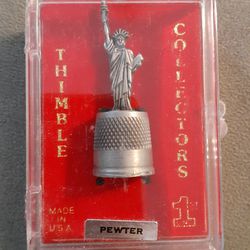 Pewter Statue of Liberty Thimble Encased Collectable 