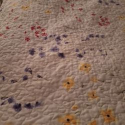 Floral Full Size Quilt W/2 Shams