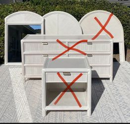 Vintage Rattan Pencil Reed Twin Headboard & Mirror $99 OBO