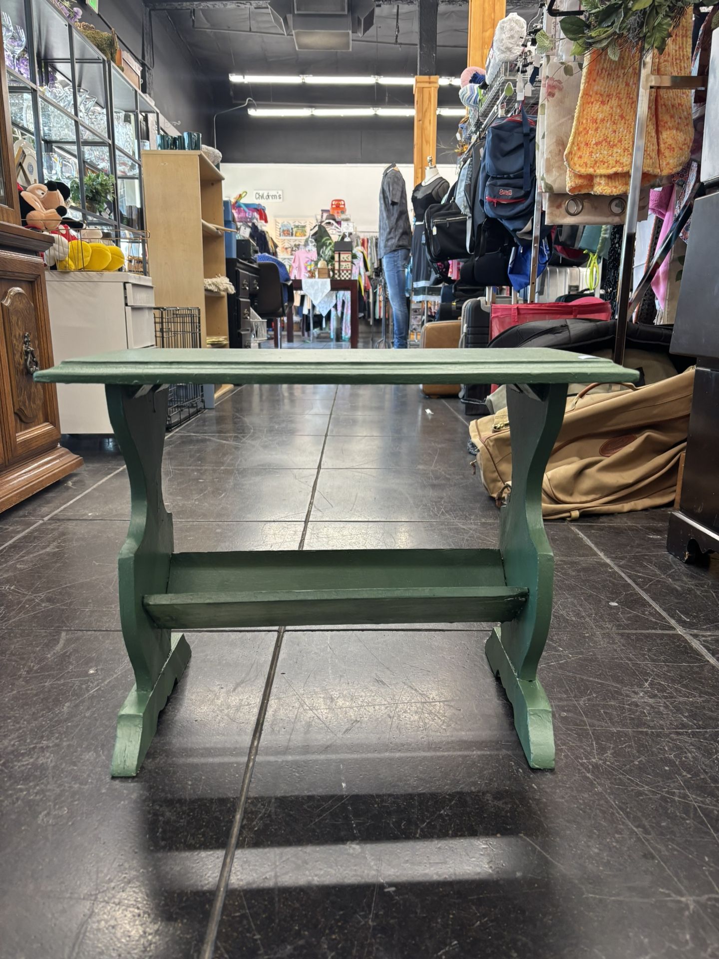 Green Wooden Table 11x22x17