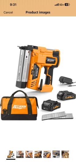 ALLOYMAN 20V 18GA Cordless Brad Nailer, with 2 * 2.0Ah Battery & Charger, Nail Gun Battery Powered, Up to 2 Inch, 2 Firing Modes, Adjustable Depth, 10