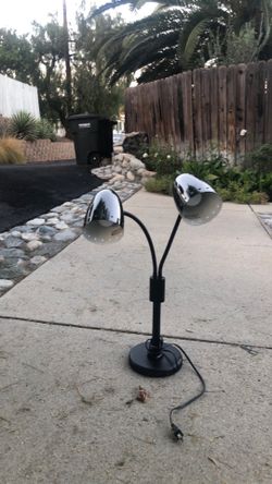 Modern style gun metal silver lamp