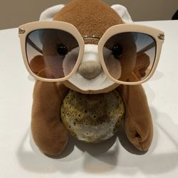 Tahari Beige/Gold Sunglasses, 5 3/8 W, 2 1/8 D