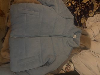 Light Blue Puffer Jacket with Zip