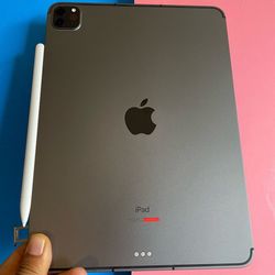 Apple IPad Pro 11” (2020 / Liquid Retina / Face ID) 128GB WiFi + Cellular (LTE/Unlocked) with Pen, Keyboard & Accessories