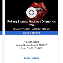 2 Rolling Stones Tickets In Las Vegas @ Allegiant Stadium $300 Each