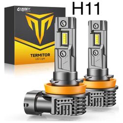 FAHREN H11/H8/H16 LED Fog Light Bulbs,16000LM 800% Brightness Upgraded 6500K Cool White Light,60000HRS Lifespan H8 H16 Replacement Fog Bulbs Non-polar