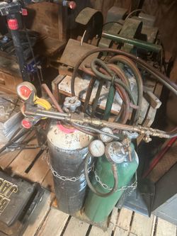 Oxy acetylene torch with cart.