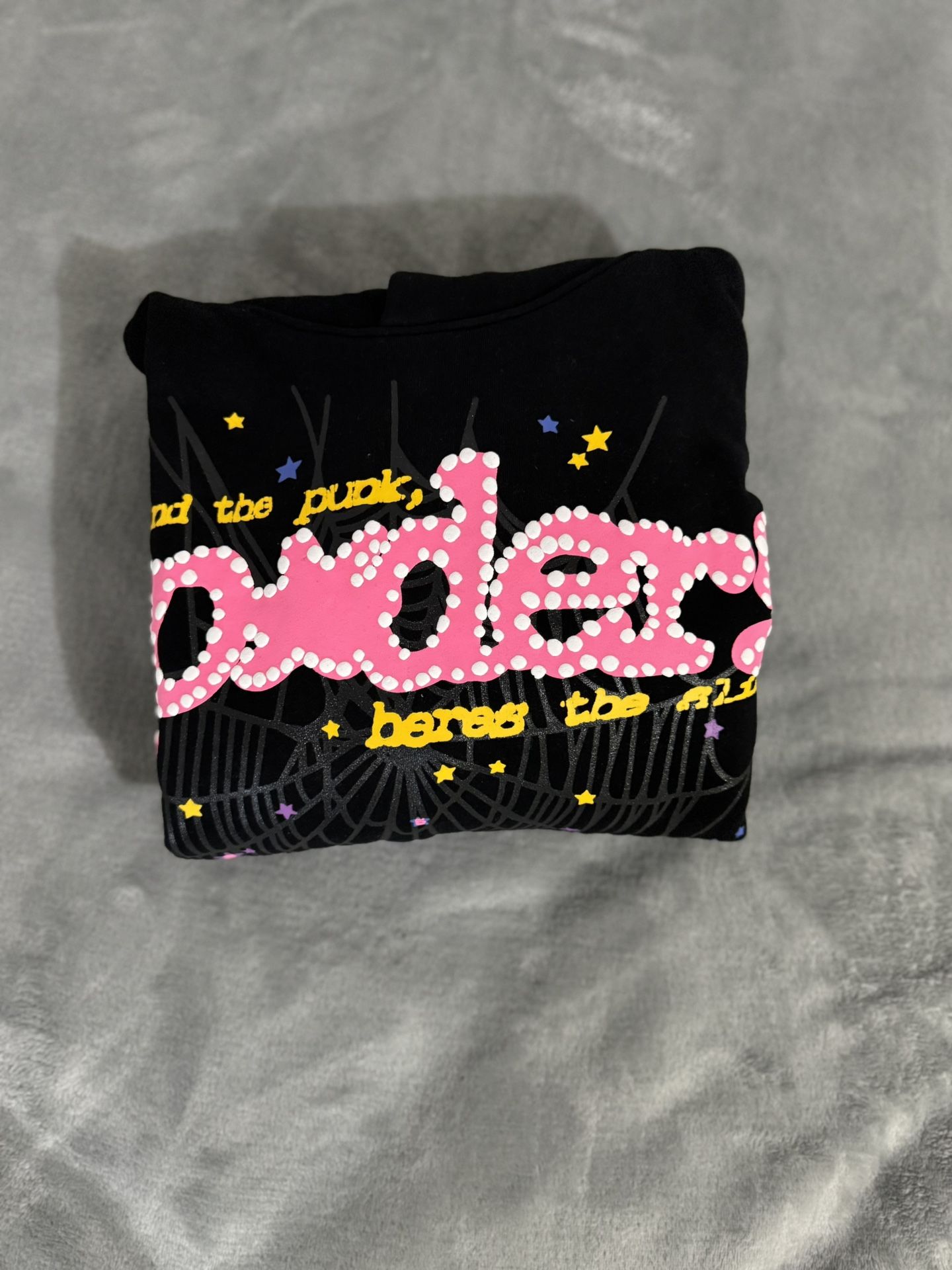 Sp5der P*nk V2 Hoodie 'Black' Brand New - Size MEDIUM